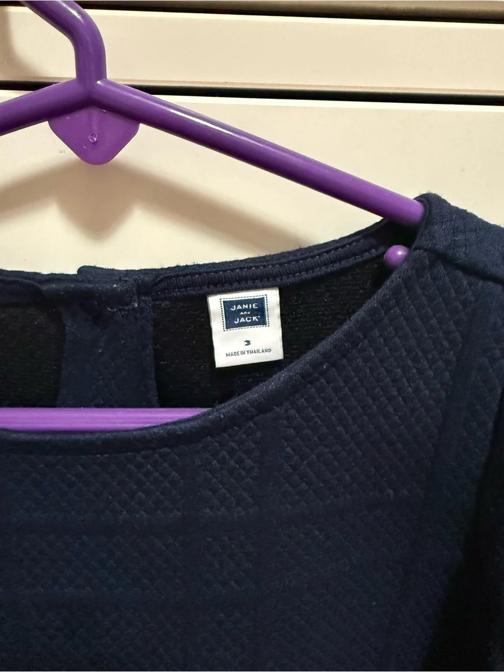 Janie and Jack Navy Dress with Red Belt Detail